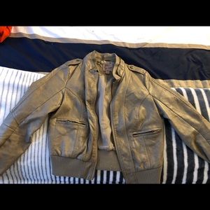 Tan leather jacket